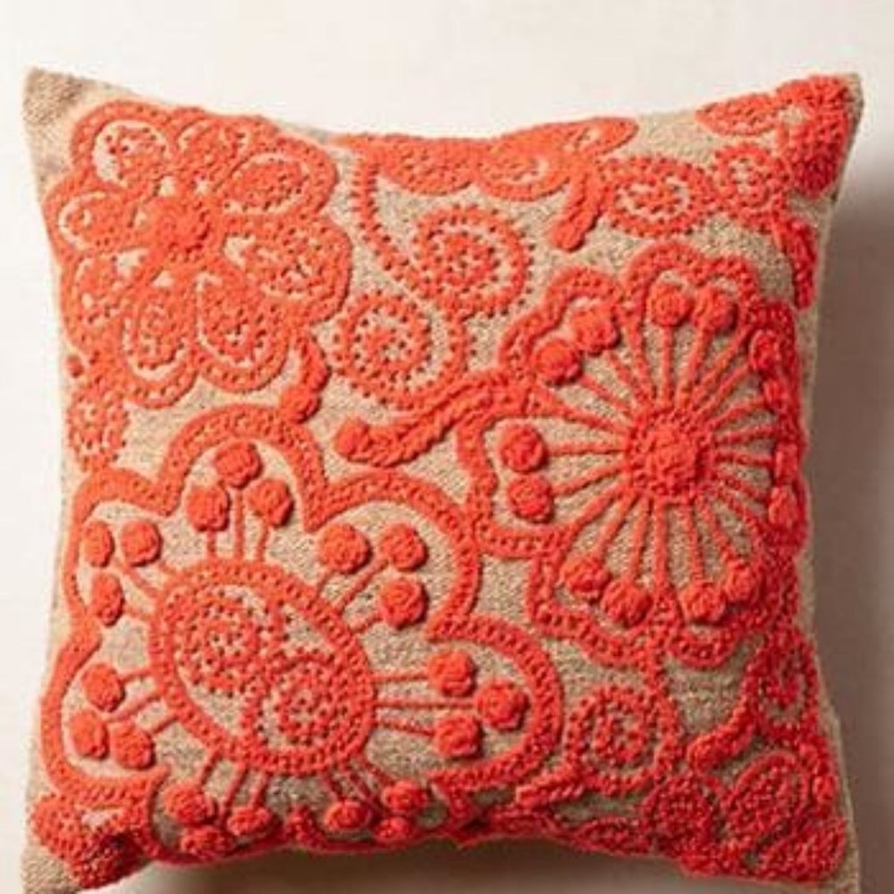 New Coral/Orange Anthropologie Costilla Throw Pill